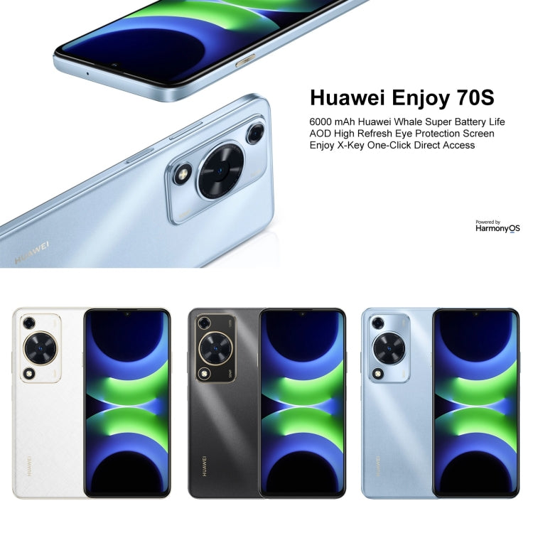 HUAWEI Enjoy 70S, 8GB+128GB, Side Fingerprint Identification, 6.75 inch HarmonyOS 4.2 Octa Core 2.4GHz, Network: 4G, Not Support Google Play(White) - Huawei Mate & P by Huawei | Online Shopping UK | buy2fix