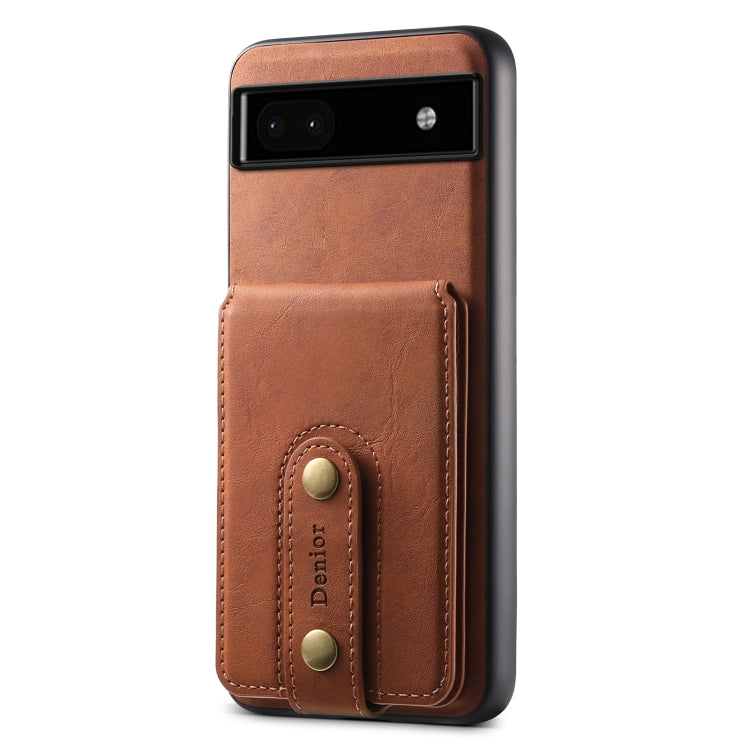 For Google Pixel 6a Denior D14 NK Retro Pattern MagSafe Magnetic Card Holder Leather Phone Case(Brown) - Google Cases by Denior | Online Shopping UK | buy2fix