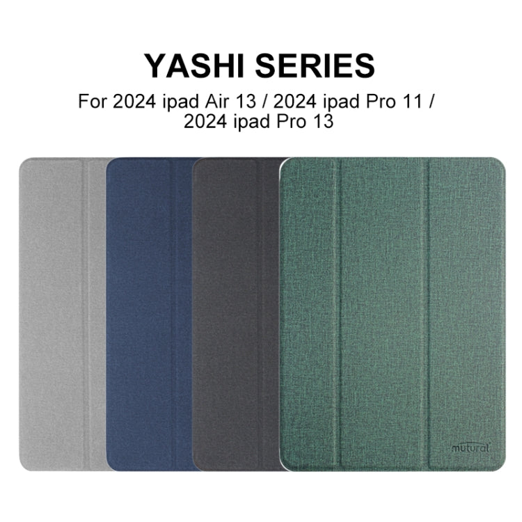 For iPad Pro 11 2024 Mutural YASHI Series Tablet Leather Smart Case(Grey) - iPad Pro 11 2024 Cases by Mutural | Online Shopping UK | buy2fix