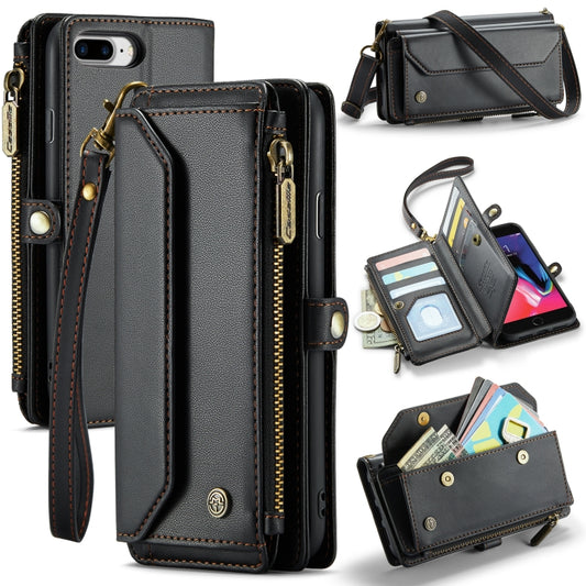 For iPhone 8 Plus / 7 Plus / 6 Plus CaseMe C36 Card Slots Zipper Wallet RFID Anti-theft Leather Phone Case(Black) - More iPhone Cases by CaseMe | Online Shopping UK | buy2fix