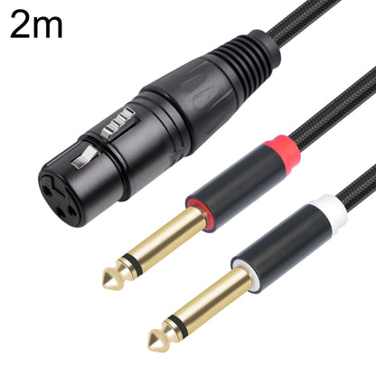 2020Y63 XLR Female to Dual 6.35mm 1/4 TRS Male Y-type Audio Cable, Length:2m(Black) - Microphone Audio Cable & Connector by buy2fix | Online Shopping UK | buy2fix