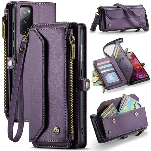 For Samsung Galaxy S20 FE CaseMe C36 Card Slots Zipper Wallet RFID Anti-theft Leather Phone Case(Purple) - Galaxy S20 FE Cases by CaseMe | Online Shopping UK | buy2fix