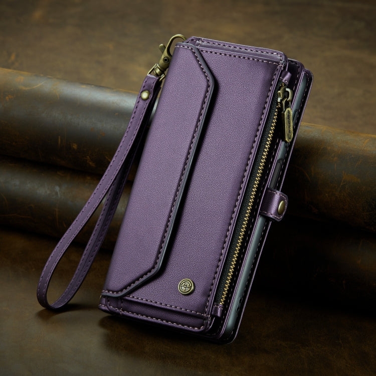 For Samsung Galaxy Note20 Ultra CaseMe C36 Card Slots Zipper Wallet RFID Anti-theft Leather Phone Case(Purple) - Galaxy Note20 Ultra Cases by CaseMe | Online Shopping UK | buy2fix