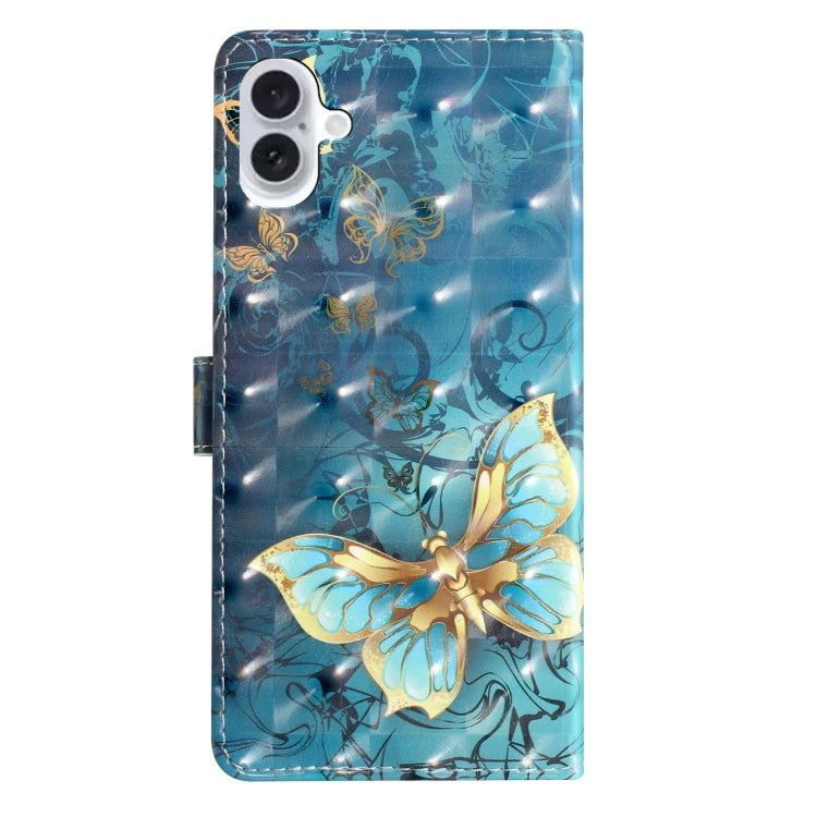 For iPhone 16 3D Pattern Leather Phone Case(3D Butterfly) - iPhone 16 Cases by buy2fix | Online Shopping UK | buy2fix