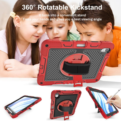 For iPad Air 11 2024 / Air 2022 10.9 360 Degree Rotation PC Contrast Silicone Tablet Case(Red + Black) - iPad Air 11 2024 Cases by buy2fix | Online Shopping UK | buy2fix