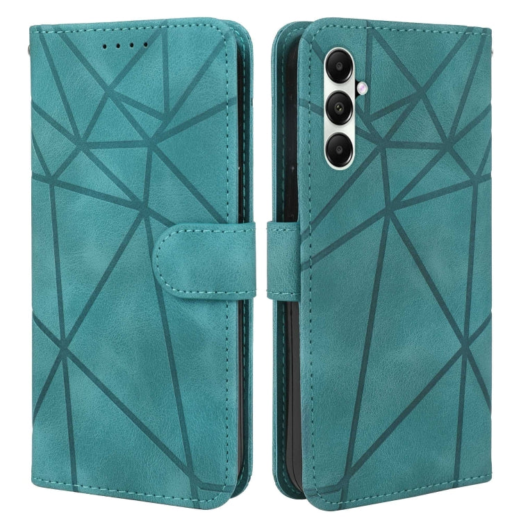 For Samsung Galaxy S24 / S25 5G Skin Feel Geometric Lines Leather Phone Case(Green) - Galaxy S24 5G Cases by buy2fix | Online Shopping UK | buy2fix