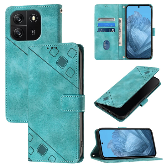 For Blackview Wave 6C Skin Feel Embossed Leather Phone Case(Green) - More Brand by buy2fix | Online Shopping UK | buy2fix