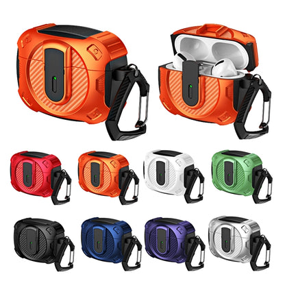 For AirPods 3 Lock Shockproof Bluetooth Earphone Protective Case(Black Orange) - For AirPods 3 by buy2fix | Online Shopping UK | buy2fix