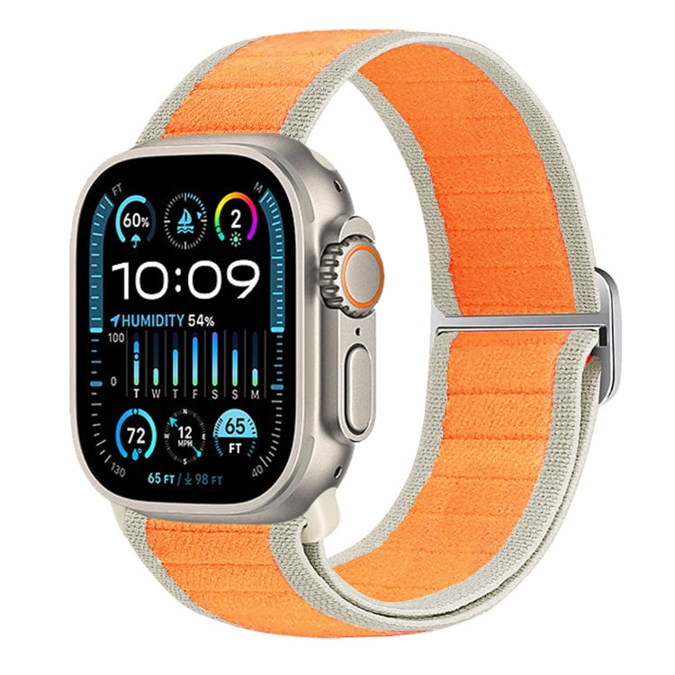 For Apple Watch Ultra 49mm Nylon Elastic Buckle Watch Band(Orange) - Watch Bands by buy2fix | Online Shopping UK | buy2fix