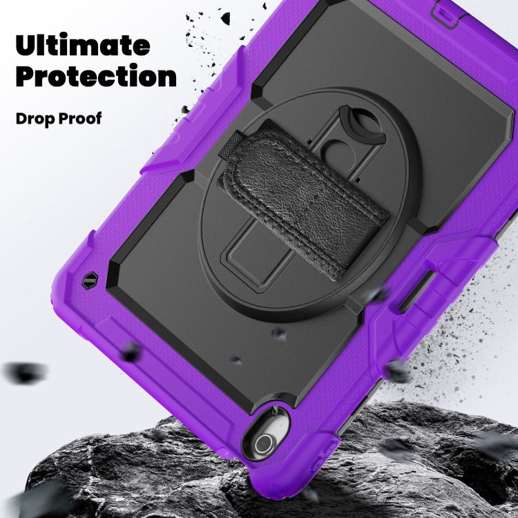 For iPad Air 13 2024 Silicone Hybrid PC Tablet Case with Shoulder Strap(Purple) - iPad Air 13 2024 Cases by buy2fix | Online Shopping UK | buy2fix