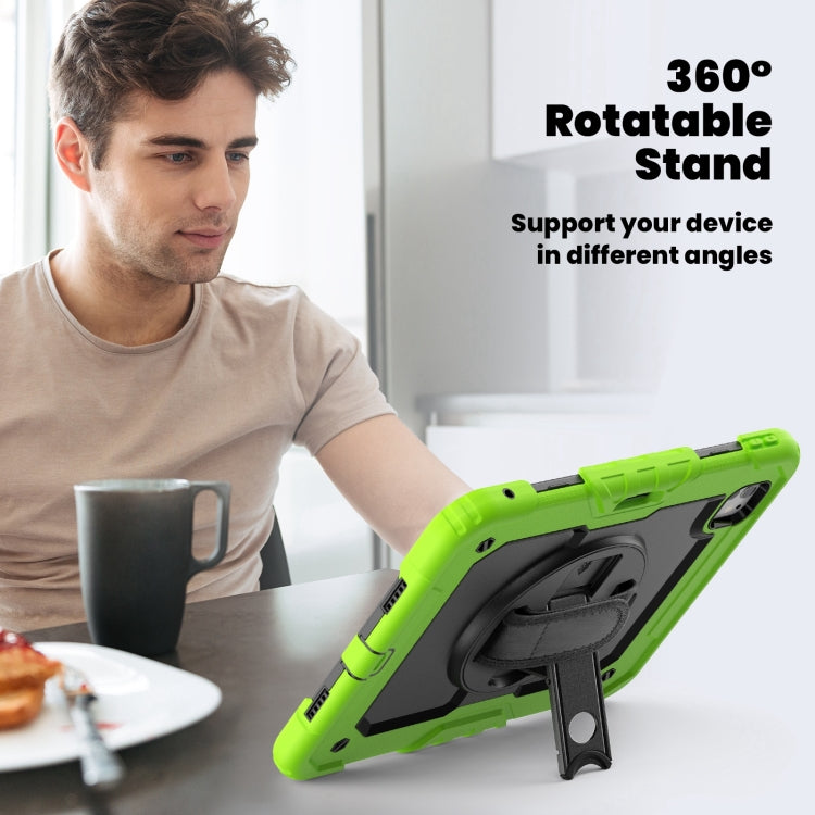 For iPad Pro 11 2024 Silicone Hybrid PC Tablet Case with Shoulder Strap(Black + Yellow Green) - iPad Pro 11 2024 Cases by buy2fix | Online Shopping UK | buy2fix