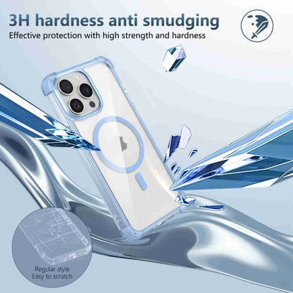 For iPhone 14 Plus Transparent MagSafe Magnetic Phone Case(Blue) - iPhone 14 Plus Cases by buy2fix | Online Shopping UK | buy2fix