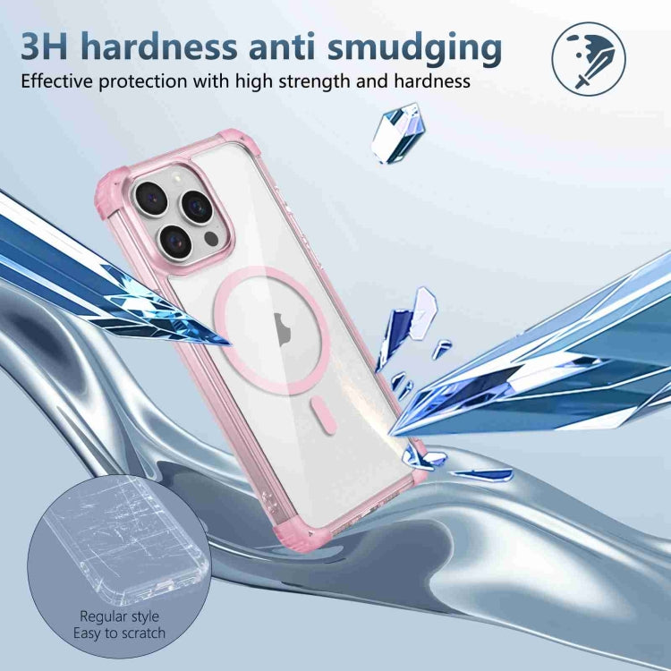 For iPhone 15 Pro Max Transparent MagSafe Magnetic Phone Case(Pink) - iPhone 15 Pro Max Cases by buy2fix | Online Shopping UK | buy2fix