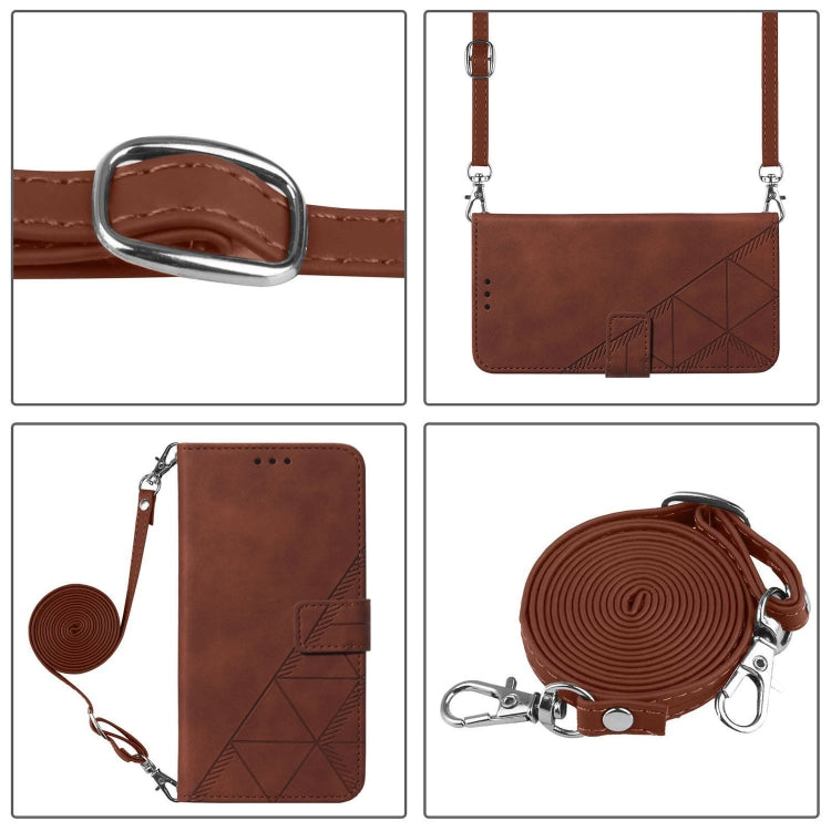 For Blackview Color 8 Crossbody 3D Embossed Flip Leather Phone Case(Brown) - More Brand by buy2fix | Online Shopping UK | buy2fix