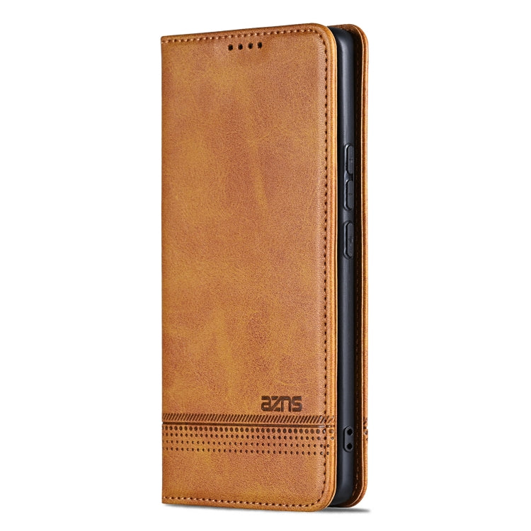 For Redmi Note 14 Pro+ 5G AZNS Magnetic Calf Texture Flip Leather Phone Case(Light Brown) - Note 14 Pro+ Cases by AZNS | Online Shopping UK | buy2fix