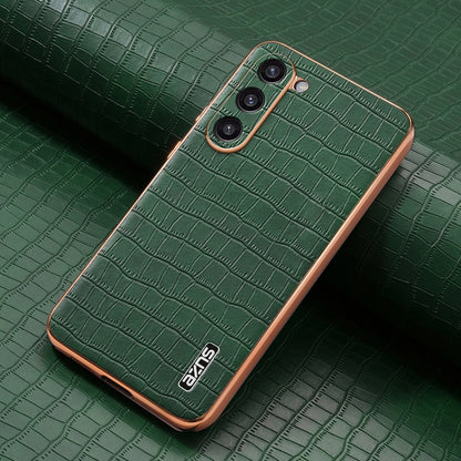 For Samsung Galaxy S23 5G AZNS Electroplated Frame Crocodile Texture Full Coverage Phone Case(Green) - Galaxy S23 5G Cases by AZNS | Online Shopping UK | buy2fix