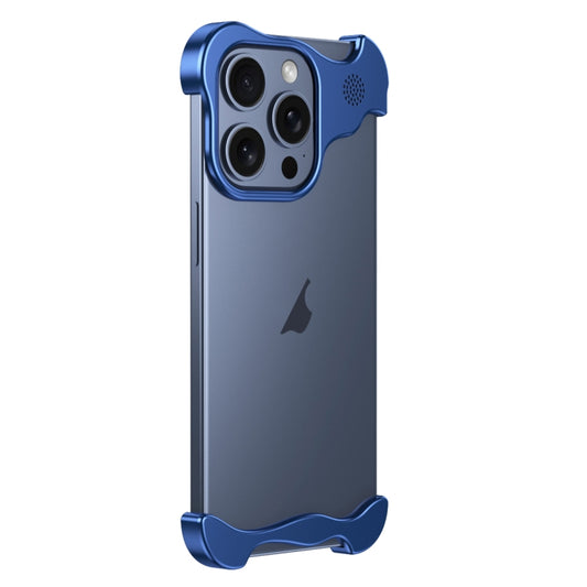 For iPhone 12 Pro Aromatherapy Alloy Frameless Phone Case(Blue) - iPhone 12 / 12 Pro Cases by buy2fix | Online Shopping UK | buy2fix