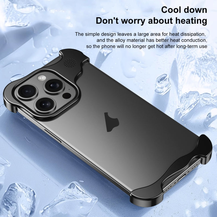 For iPhone 12 Aromatherapy Alloy Frameless Phone Case(Black) - iPhone 12 / 12 Pro Cases by buy2fix | Online Shopping UK | buy2fix