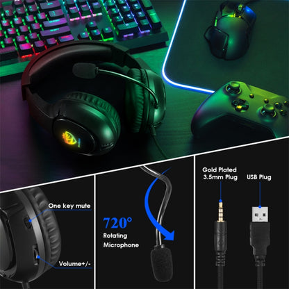 SoulBytes S20 RGB Light Gaming Headset with Mic(Black) - Multimedia Headset by Soulbytes | Online Shopping UK | buy2fix