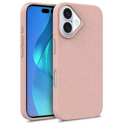 For iPhone 16 Wheat Straw TPU Phone Case(Pink) - iPhone 16 Cases by buy2fix | Online Shopping UK | buy2fix