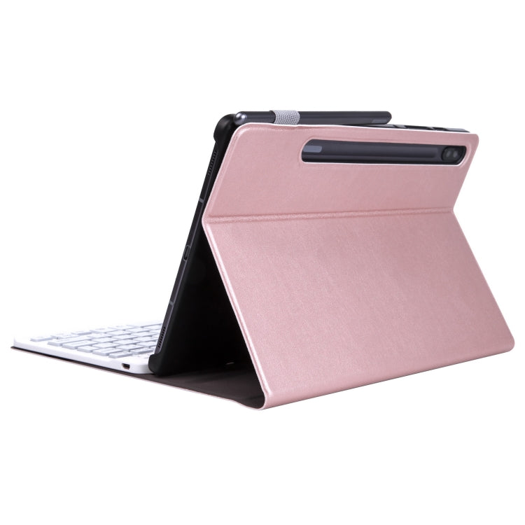ST870S For Samsung Galaxy Tab S7 T870/T875 11 inch 2020 Ultra-thin Detachable Bluetooth Keyboard Leather Tablet Case with Stand & Sleep Function & Backlight(Rose Gold) - Samsung Keyboard by buy2fix | Online Shopping UK | buy2fix