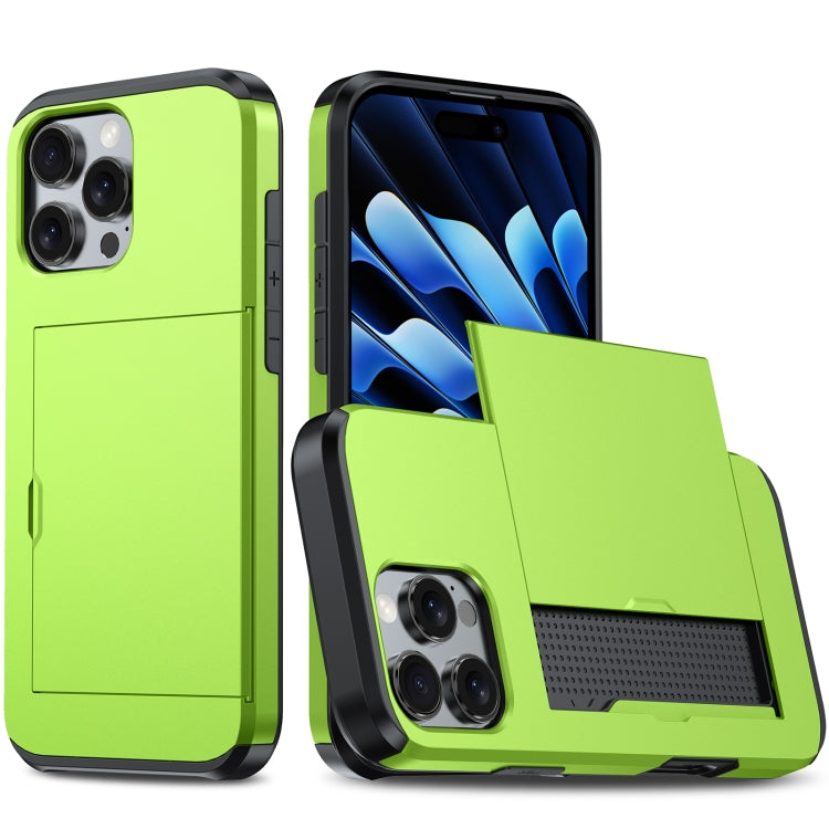 For iPhone 16 Pro Shockproof Armor Phone Case with Card Slot(Green) - iPhone 16 Pro Cases by buy2fix | Online Shopping UK | buy2fix