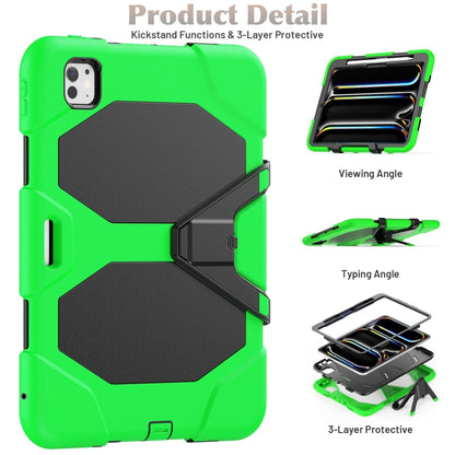 For iPad Pro 11 2024 Colorful Silicone Heavy Duty Hybrid PC Tablet Case(Green) - iPad Pro 11 2024 Cases by buy2fix | Online Shopping UK | buy2fix