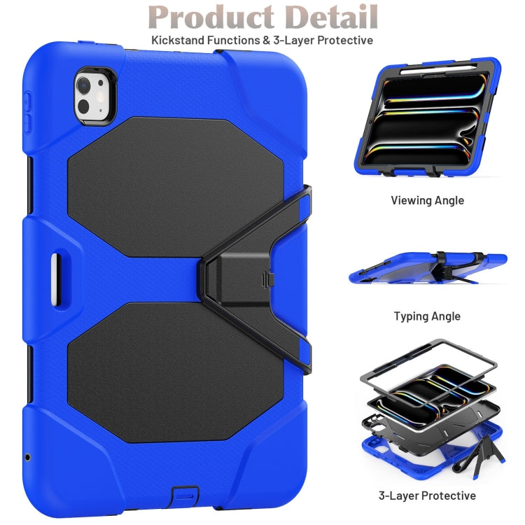 For iPad Pro 11 2024 Colorful Silicone Heavy Duty Hybrid PC Tablet Case(Dark Blue) - iPad Pro 11 2024 Cases by buy2fix | Online Shopping UK | buy2fix