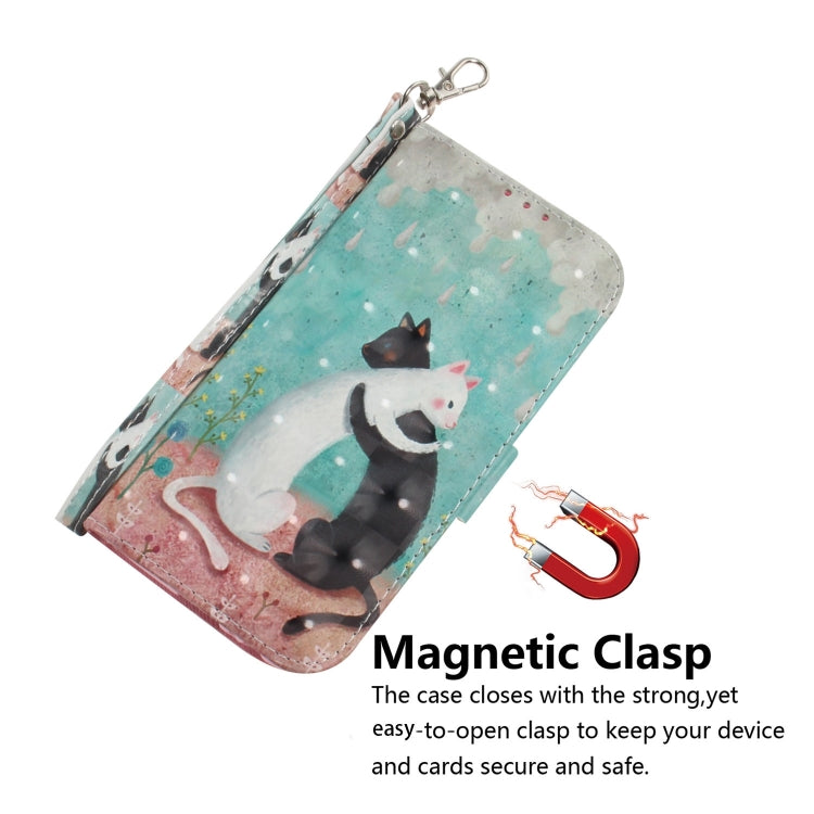 For Xiaomi Redmi K70 Pro / K70 3D Colored Flip Leather Phone Case(Black White Cat) - K70 Cases by buy2fix | Online Shopping UK | buy2fix