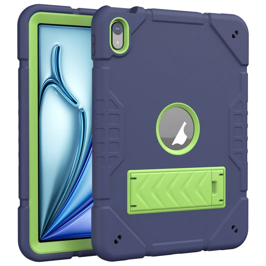 For iPad Air 11 2024 Armor Holder Silicone Hybrid PC Tablet Case(Navy Yellow Green) - iPad Air 11 2024 Cases by buy2fix | Online Shopping UK | buy2fix