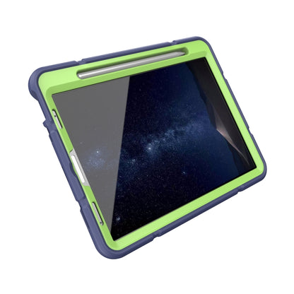 For iPad Pro 11 2022 / 2021 / 2020 Armor Holder Silicone Hybrid PC Tablet Case(Navy Yellow Green) - iPad Pro 11 (2022/2021) Cases by buy2fix | Online Shopping UK | buy2fix