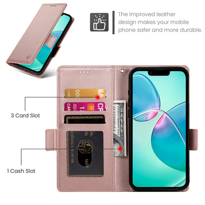 For iPhone SE 2024 Side Buckle Magnetic Frosted Leather Phone Case(Rose Gold) - More iPhone Cases by buy2fix | Online Shopping UK | buy2fix