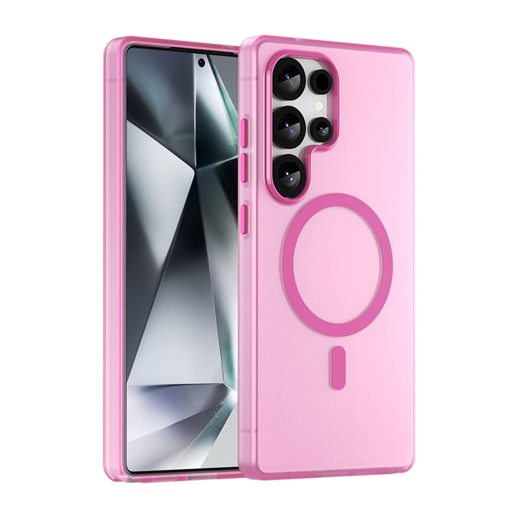 For Samsung Galaxy S25 Ultra MagSafe Frosted Translucent TPU + PC Full Coverage Phone Case(Pink) - Galaxy S25 Ultra 5G Cases by buy2fix | Online Shopping UK | buy2fix