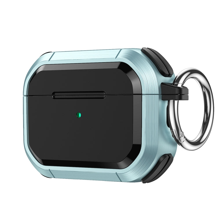 For AirPods 3 Armor TPU + PC Earbuds Box Protective Case with Metal Buckle(Cyan) - For AirPods 3 by buy2fix | Online Shopping UK | buy2fix