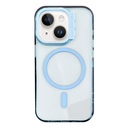 For iPhone 14 MagSafe Colorful Wavy Circle PC Hybrid TPU Phone Case(Blue) - iPhone 14 Cases by buy2fix | Online Shopping UK | buy2fix