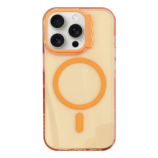 For iPhone 14 Pro Max MagSafe Colorful Wavy Circle PC Hybrid TPU Phone Case(Orange) - iPhone 14 Pro Max Cases by buy2fix | Online Shopping UK | buy2fix