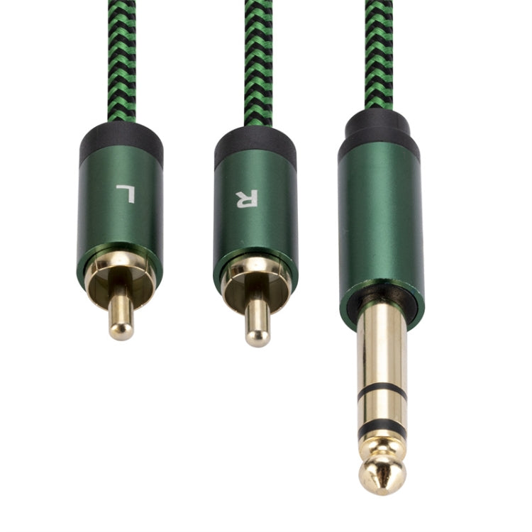 6.35mm Male to Dual RCA Female Audio Adapter Cable, Length:0.5m(Green) - RCA Cable by buy2fix | Online Shopping UK | buy2fix