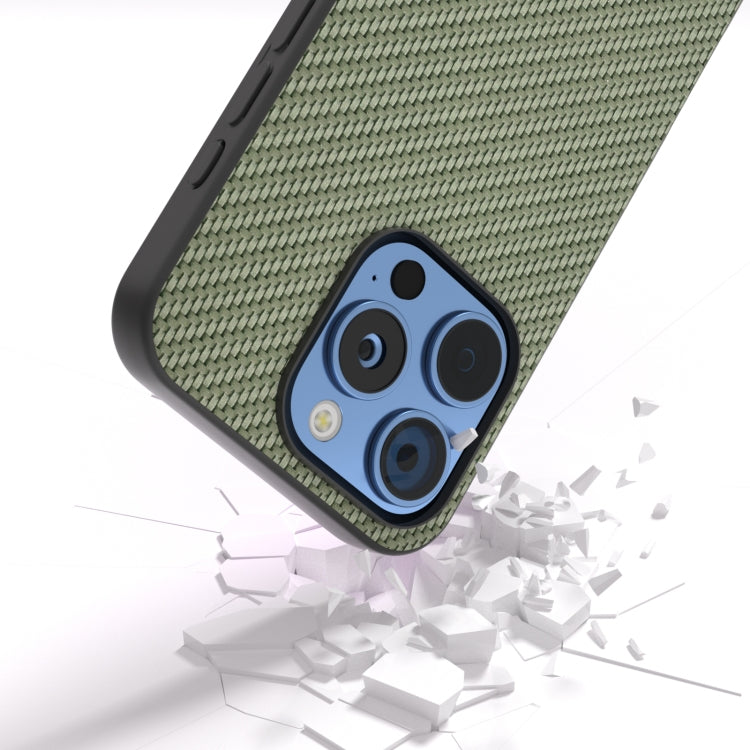 For iPhone 16 Pro Carbon Fiber Texture Protective Phone Case(Green) - iPhone 16 Pro Cases by buy2fix | Online Shopping UK | buy2fix