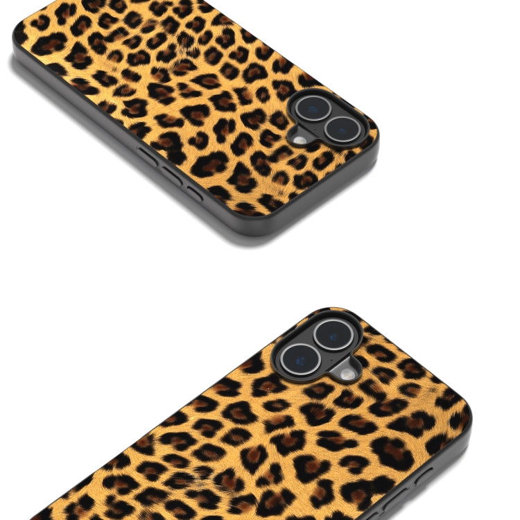 For iPhone 16 Black Frame Leopard Phone Case(Leopard Print) - iPhone 16 Cases by buy2fix | Online Shopping UK | buy2fix