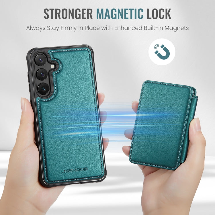 For Samsung Galaxy S24 5G JEEHOOD J05 Business Magnetic Style RFID Leather Phone Case(Blue Green) - Galaxy S24 5G Cases by JEEHOOD | Online Shopping UK | buy2fix