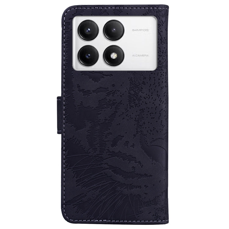 For Redmi K70 / K70 Pro Tiger Embossing Pattern Flip Leather Phone Case(Black) - K70 Cases by buy2fix | Online Shopping UK | buy2fix