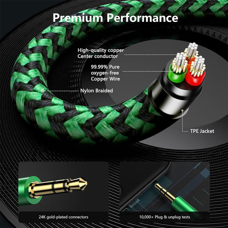 3.5mm Male to Dual 3.5mm Audio + Microphone 2 in 1 Audio Adapter Cable, Length:1m(Green) - Video & Audio Cable by imak | Online Shopping UK | buy2fix