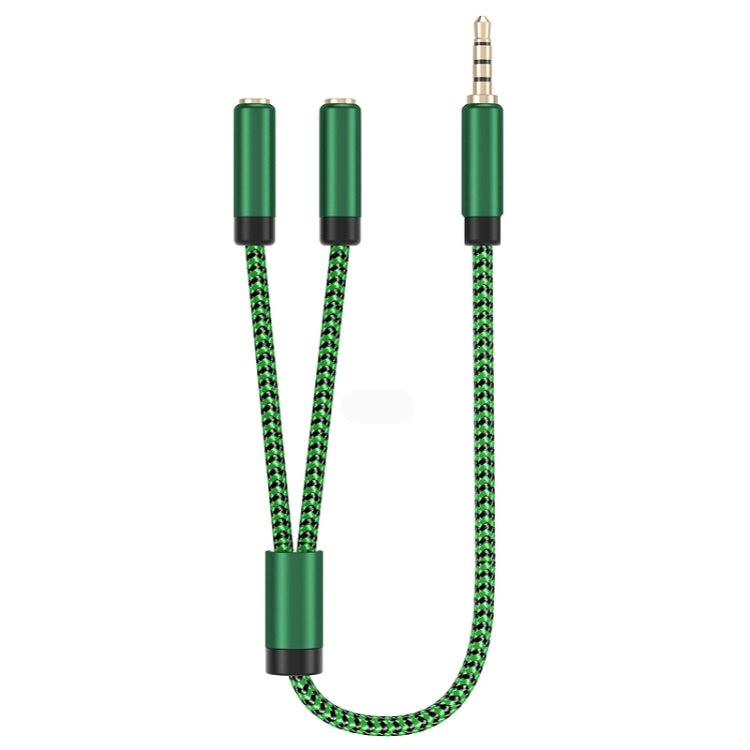 3.5mm Male to Dual 3.5mm Audio + Microphone 2 in 1 Audio Adapter Cable, Length:2m(Green) - Video & Audio Cable by imak | Online Shopping UK | buy2fix