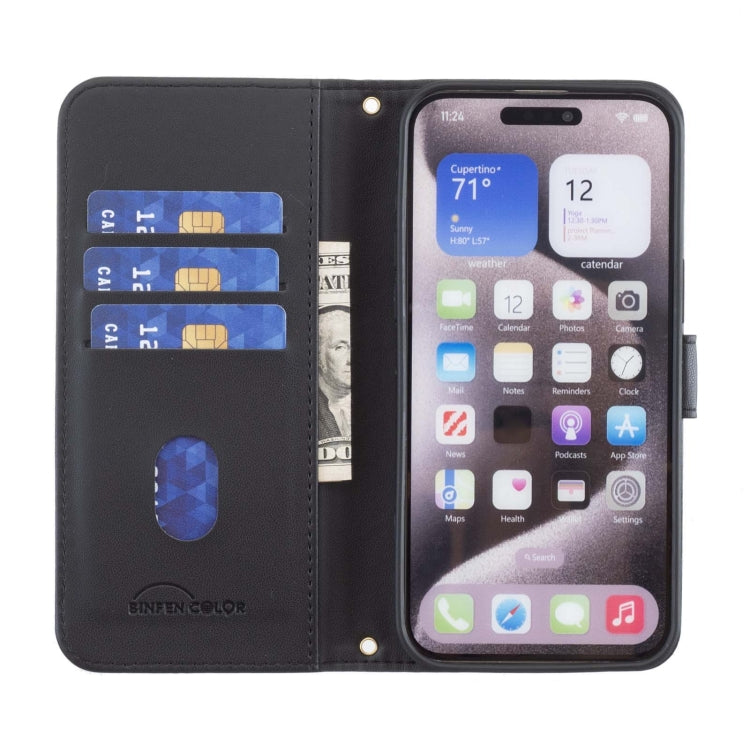 For iPhone 16 Square Texture Leather Phone Case(Black) - iPhone 16 Cases by buy2fix | Online Shopping UK | buy2fix