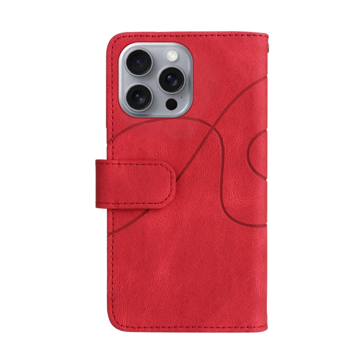 For iPhone 16 Pro Max Dual-color 9 Card Slots Zipper Wallet Leather Phone Case(Red) - iPhone 16 Pro Max Cases by buy2fix | Online Shopping UK | buy2fix