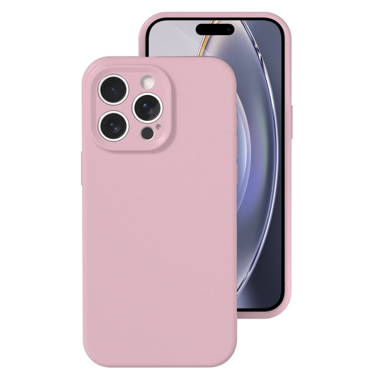 For iPhone 16 Pro Max Precise Hole Liquid Silicone Jelly Color Full Coverage Phone Case(Sand Pink) - iPhone 16 Pro Max Cases by buy2fix | Online Shopping UK | buy2fix