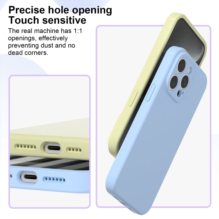 For iPhone 16 Precise Hole Liquid Silicone Jelly Color Full Coverage Phone Case(Milk Yellow) - iPhone 16 Cases by buy2fix | Online Shopping UK | buy2fix