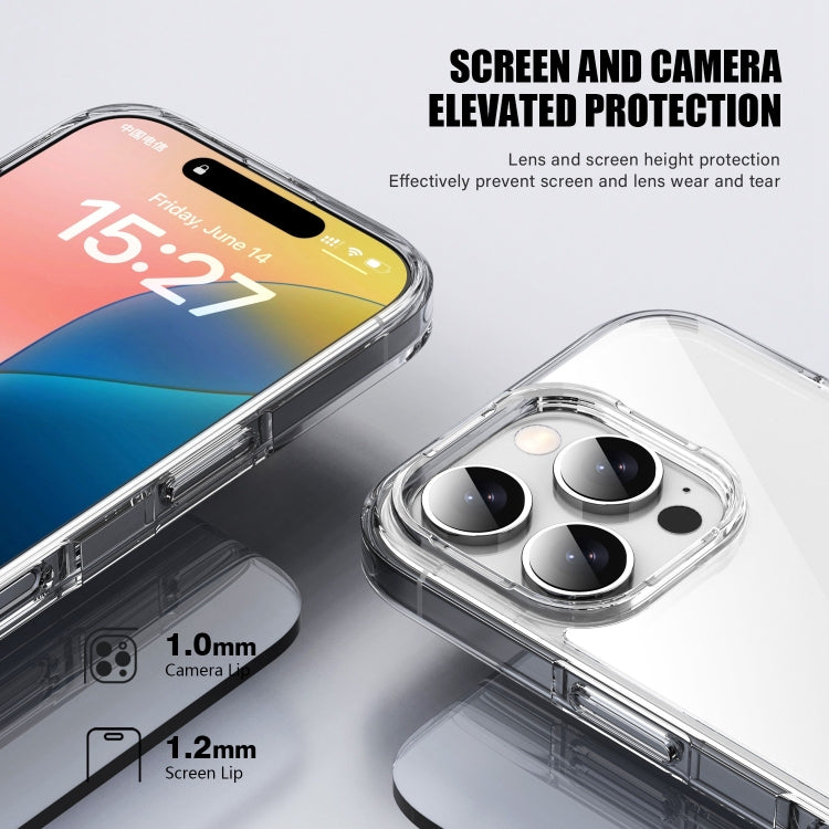 For iPhone 16 Pro PC Hybrid TPU Full Coverage Shockproof Phone Case(Transparent Blue) - iPhone 16 Pro Cases by buy2fix | Online Shopping UK | buy2fix