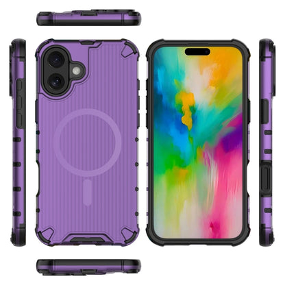 For iPhone 16 Plus Grating Airbag Shockproof MagSafe Frosted Phone Case(Purple) - iPhone 16 Plus Cases by buy2fix | Online Shopping UK | buy2fix