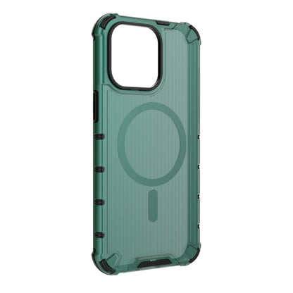 For iPhone 15 Pro Grating Airbag Shockproof MagSafe Frosted Phone Case(Green) - iPhone 15 Pro Cases by buy2fix | Online Shopping UK | buy2fix